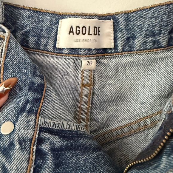 Agolde Pieced Angled Asymmetric High-Rise Organic-Cotton Denim Jeans size 26 - Picture 5 of 8